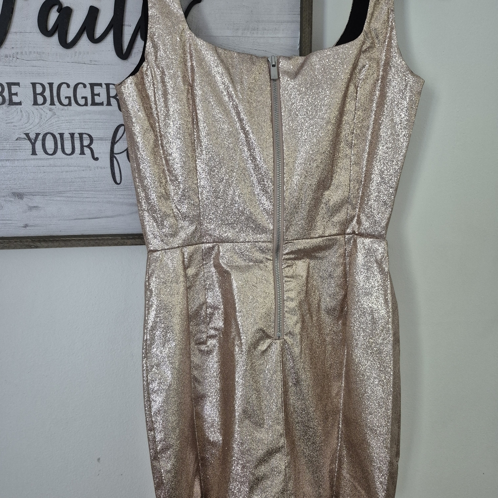 Fashion Nova Rose Gold Metallic Mini Dress - Picture 2 of 5